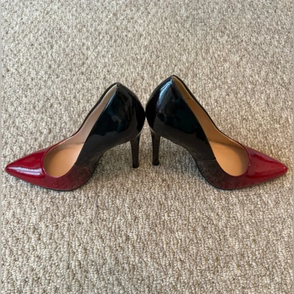Shoe Republic LA Glossy Red and Black Heels